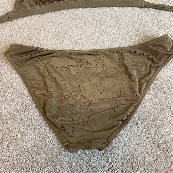 Kenneth Cole Brown laser cutout bikini size large - Picture 6 of 10